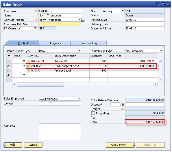 When an alternative item is defined for a component of a Sales BOM and the said component does not have sufficient quantity, SAP Business One also launches the Item Availability Check window.