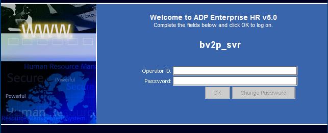 Chapter 2 Accessing the epaf Note: If you have a digital certificate you can access the epaf using the ADP Portal Administrator Login.