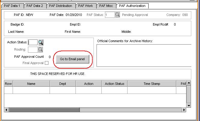 Chapter 7 Notifying next approver with email Information: The next step in the epaf process is to obtain the need approvals.