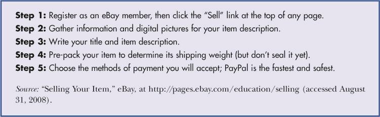 Selling an Item on e-bay Exhibit 11-8 Chapter