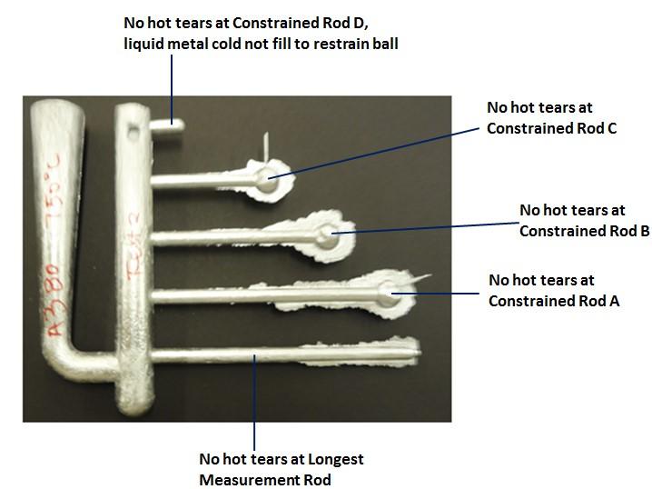 Figure 76. A photograph of cast part did not exhibit hot tearing at 750 C 4.5.3.3 HOT TEARING EVALUATION OF A380 ALLOY AT 800 C The third sample of A380 alloy was poured at 800 C.