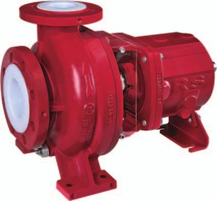 Lined mechanically sealed pumps Especially for solid-containing corrosives, but also for clean brines, s, caustics Flows to 300 m 3 /h (1300 USgpm), -60 to 180 C (-75 to 360 F) PFA/PTFE and PE-UHMW