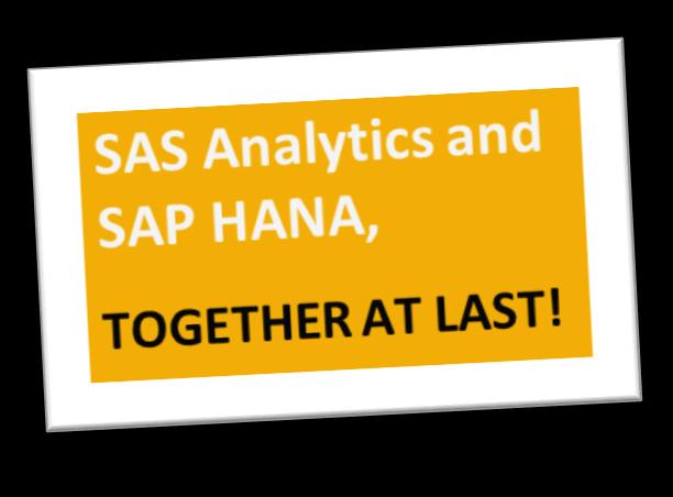 Commitment to Co-innovation "SAS and SAP can help companies manage the massive volumes of information they are constantly dealing with and make sense out of it.