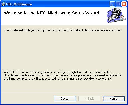 License agreement page.