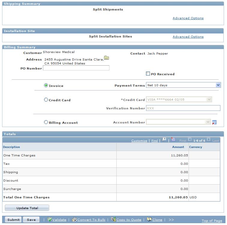 Executing Partner Relationship Management Transactions Chapter 9 Order Entry Form page (3 of 3) Customer The customers that the partner can order for are displayed and can be selected.