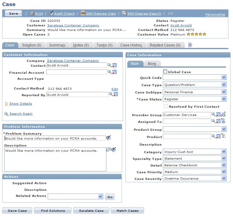 Executing Partner Relationship Management Transactions Chapter 9 Case page The Partner fields are in the Case Information section in this screen shot and they can also be in their own Partner