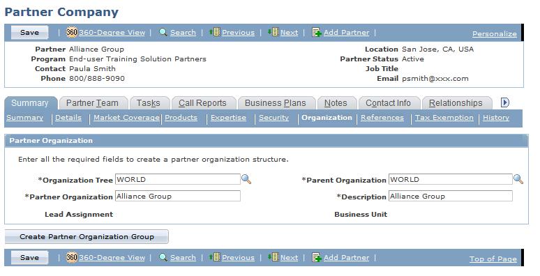 Chapter 8 Setting Up Distributed Security for Partner Users Partner Company - Organization page Organization Tree Select the organization tree that the partner organization will belong to. Note.
