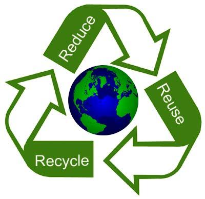REDUCE, RECYCLE, REUSE! REDUCE! Buy products that don't have a lot of packaging. RECYCLE! When people use things like aluminum cans, glass bottles, or paper, they have two choices: throw them in the trash or recycle them.