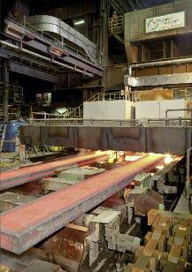 produce slabs. The first slabs were cast in February 2010, after a change of section size also beam blanks.
