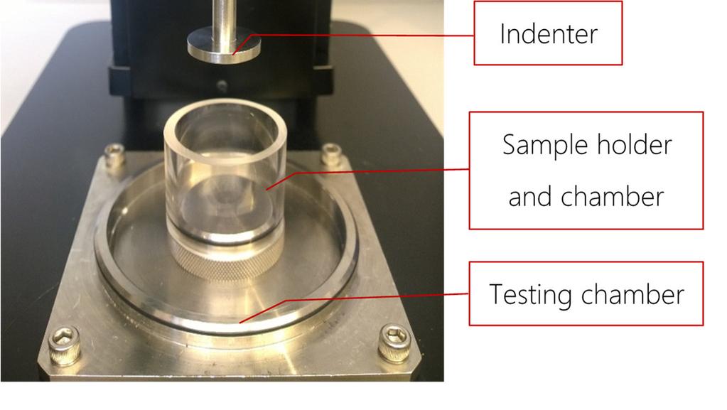 ecure the transparent wall onto the sample holder (being careful not to touch the load cell or indenter). 4.