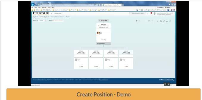 Position Creation Demonstration Sasse Steele, Compensation Manager, demonstrates creating and approving a position. 1. A position must be created to start the recruitment process 2.