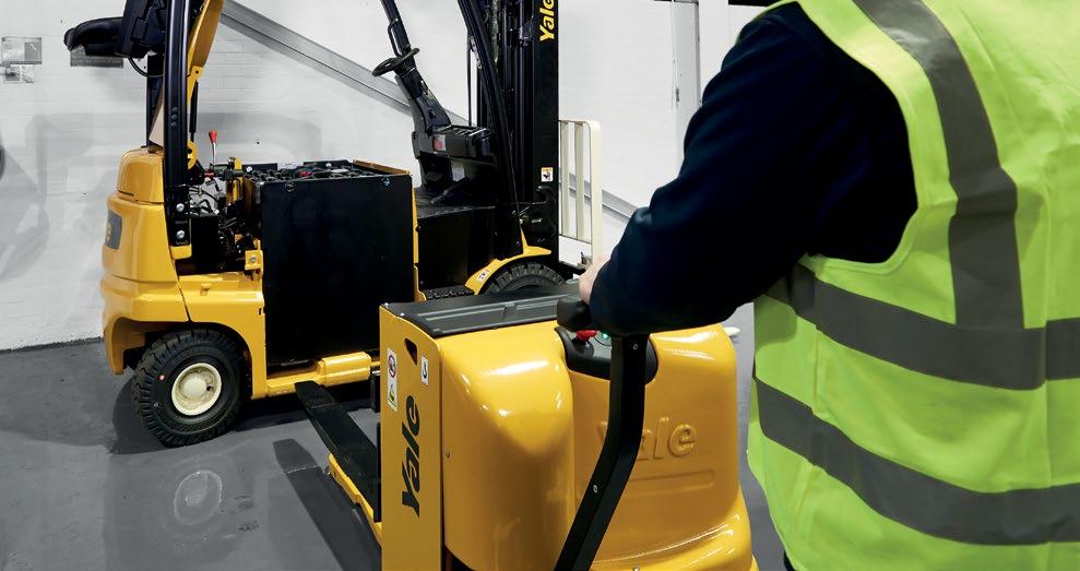 The MS HBE can affect battery removal across the entire range of Yale counterbalance electric trucks.
