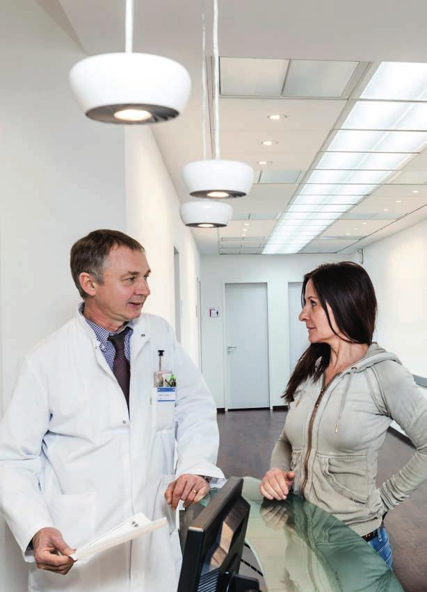 Challenge: Reduce lighting energy consumption in areas that operate 24/7, while individual patients recover on unique schedules.
