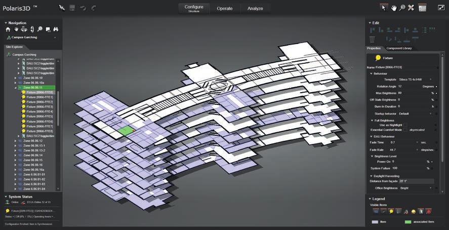 ENCELIUM Polaris 3D software Lighting control of entire buildings at your fi