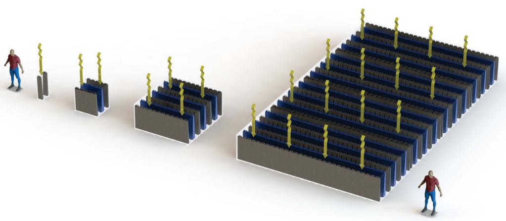 Scaling of NeuStream Accomplished by 2-D Stacking of Modules