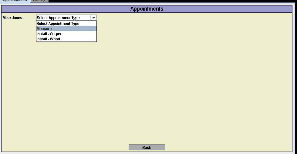 Ensure that you are viewing the list of current appointments In this example, multiple appointments are set for the same project. When this occurs, each appointment will be shown in the list above.