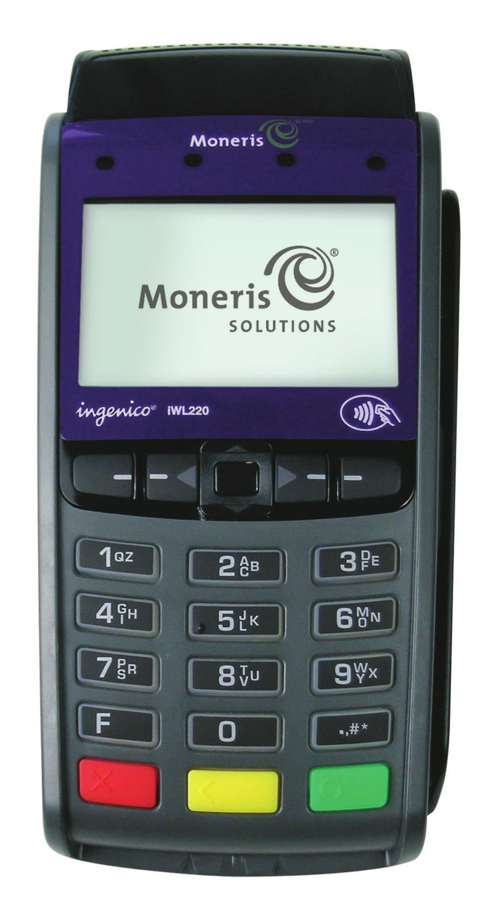 Moneris iwl220 Short-Range Mobile Use this handheld, all-in-one terminal to process transactions at the point of sale (POS).