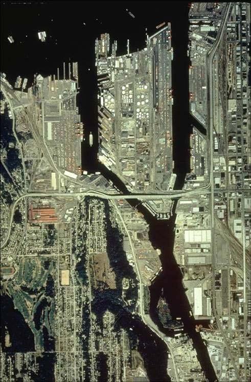 Figure 2: Harbor Island in south Elliott Bay Illustrating the center of the present urban/industrial infrastructure essential to the City and the Port of Seattle.