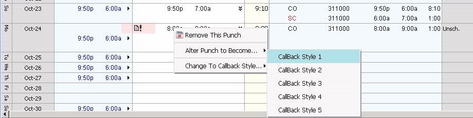 A punch can also be altered to be the beginning or end of a shift. This action gives more information in the case of a more complicated punching situation.