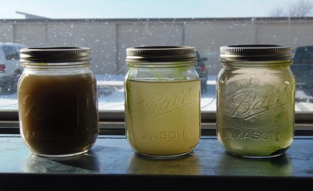 Water From Tilled (left), No-Till (middle) and No-Till