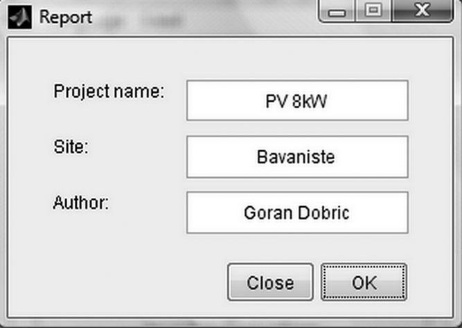 Software for PV systems 397 Fig. 11 Project information input window.