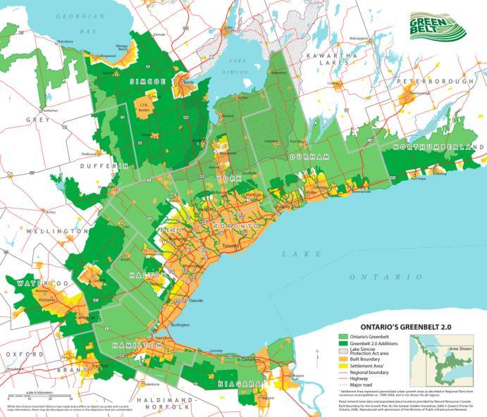 Source: Wilson, S. J. (2008) Map: http://greenbeltalliance.ca/images/greebelt_2_update.jpg The Value of the Greenbelt for the Greater Toronto Area The Greenbelt around the city offers 2.