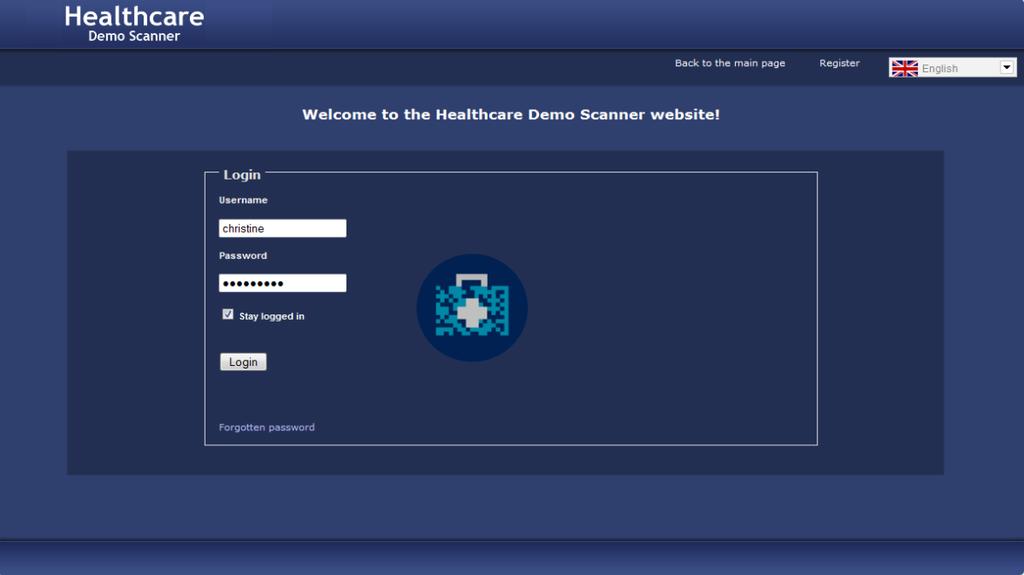 4. Administration website The Healthcare Demo Scanner website allows users to review scan history, access basic statistical information or export data into an Excel file for further analysis.
