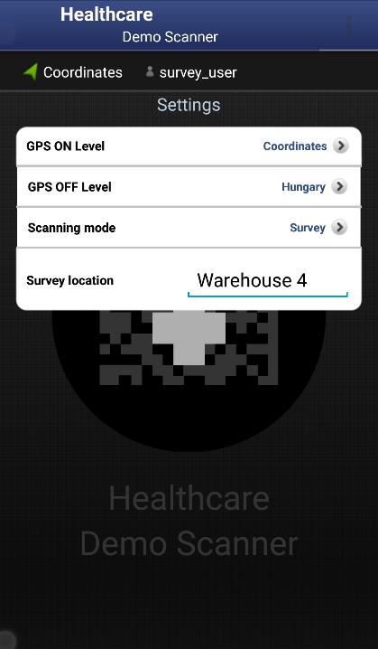 3.3.1. Figure Settings (Android on left, ios on right) 3.3.1. GPS ON level The user can set the level of location information to attach to the records.