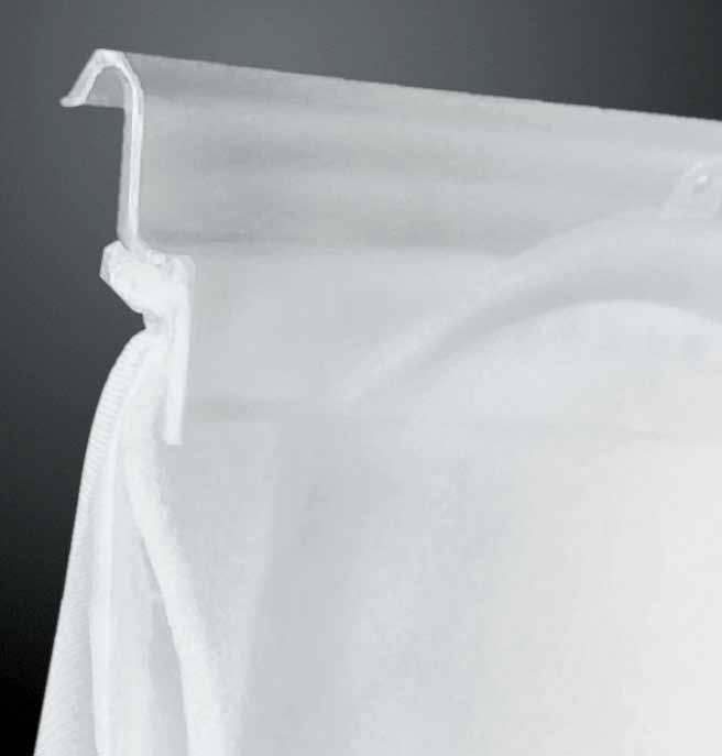 Special Series on request: TPP-M filtering bag. microfiber. size 1-2-3-4 CHARACTERISTICS Polypropylene microfiber construction High filtration efficiency: up to 99.