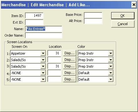 Add Sizes The Add Sizes feature simplifies and speeds the process of adding all the various sizes for each main item.