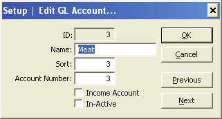 Edit This window lets you modify the currently highlighted General Ledger Account.