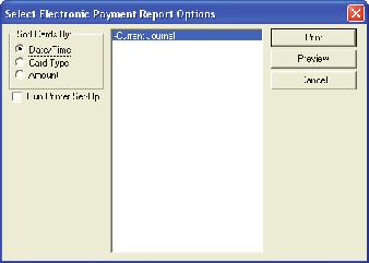 7.10 - Sort Cards by Report This screen is used to run the following reports; Batch Summary, Batch Details, Batch Irregularities Reports - Sort Cards By Report Sort Cards By - Date/Time - Card Type -