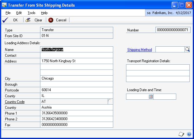 CHAPTER 3 INVENTORY TRANSFERS the site expansion button on the Item Transfer Entry window. A transfer delivery note is printed with the shipping details before you post the transfer.
