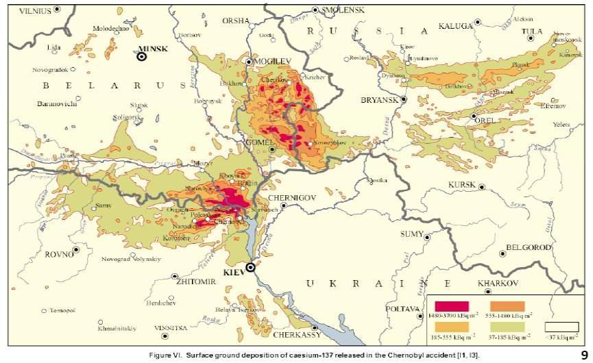 Chernobyl Accident 25 30 km area Source :IAEA Pub-1239