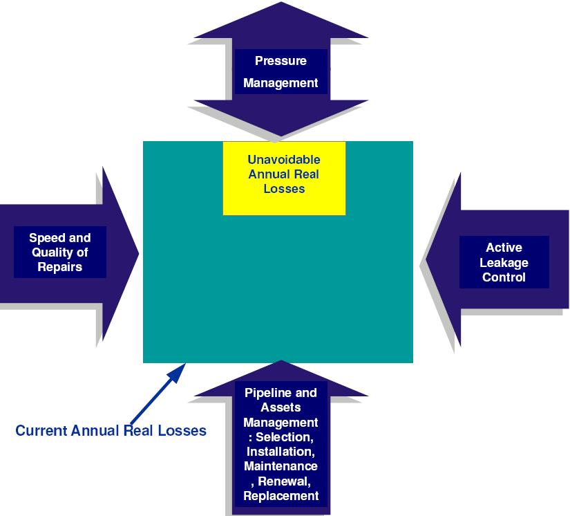 Figure 1.1 The Four Components Approach to Management of Real Losses.
