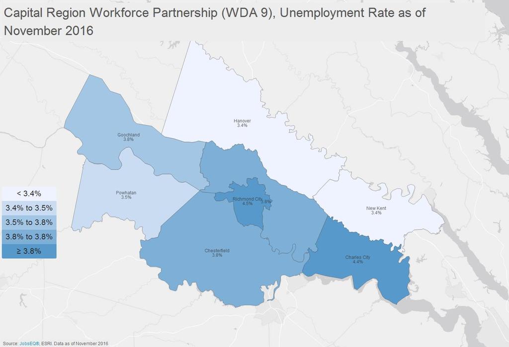 The degree of underemployment also varies in the region.
