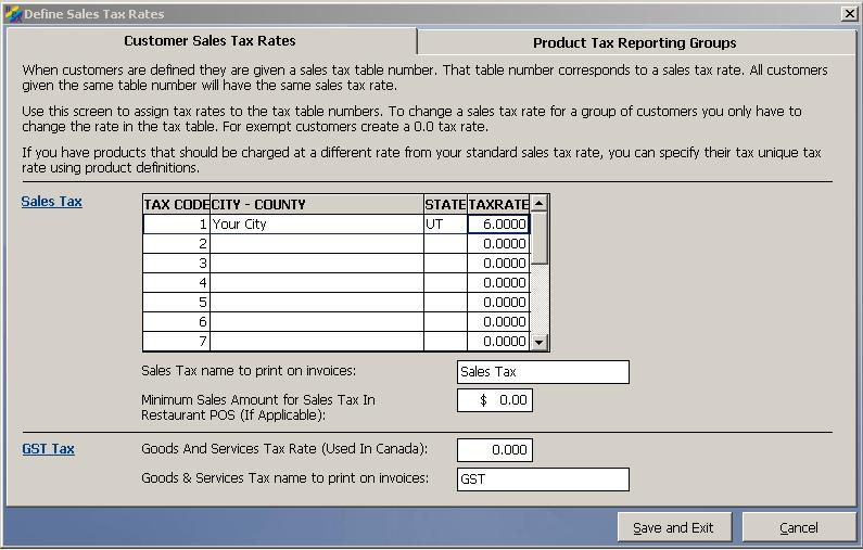 Adding Sales Tax To enter your sales tax percentage, perform the following steps: 1.