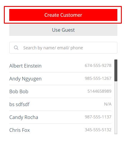 c. Add a New Customer Add customer by clicking on Customer icon on the right