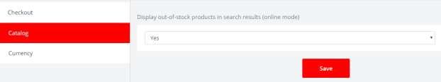 Choose Yes option to enable Display out-of-stock product in search result.
