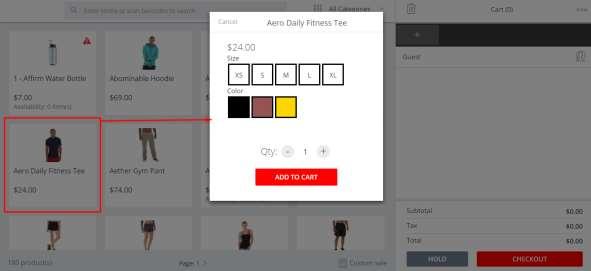 a. Add Products to Cart With single product, you just touch them on screen to add to cart With configurable, bunde, grouped products, after clicking, you are able to adjust the quantity before