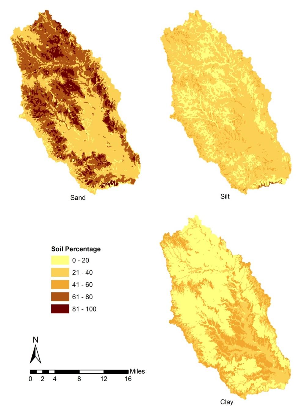 Chapter 8 - Surface Erosion and Sediment Routing Studies Figure 52. Percentage of Surface Soil Components in UNBRW (from the SSURGO database) segment.