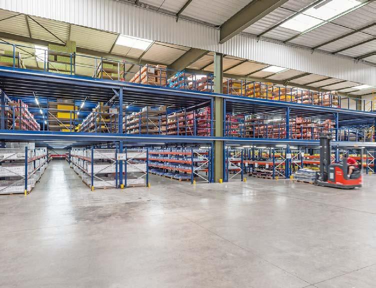 An intelligent, economical solution to fully utilise warehouse spaces at heights Mecalux mezzanines are steel structures made out of main beams, secondary beams and columns.