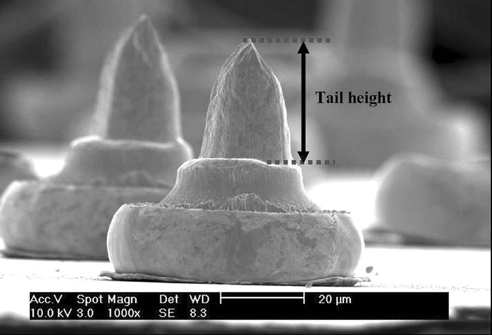 Effects of Pd Addition on Au Stud Bumps/Al Pads Interfacial Reactions and Bond Reliability 1211 Fig. 1. SEM image of gold stud bumps. elements.