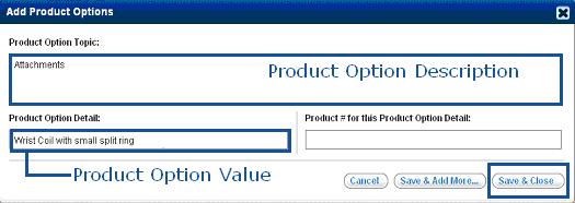 To add a product option, click add new product options Manage My Data Product Options 2.