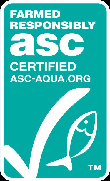 The ASC Consumer Logo Helps consumers choose for responsibly farmed seafood sourced from farms that limit their