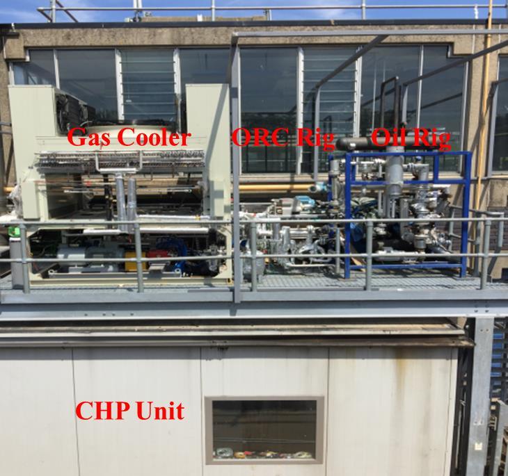 Figure 3.5 R245fa ORC test rig with heat source system in Brunel University London.