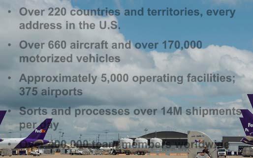 14M shipments per day Over 400,000 team members worldwide See fedex.
