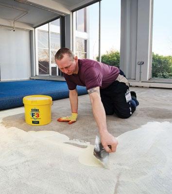 TEXTILE Flooring Adhesives For Securing: Carpet / Carpet Tiles / Underlay / Release Systems / Gripper / Trims A comprehensive range of adhesives for the installation of carpet, carpet tiles and