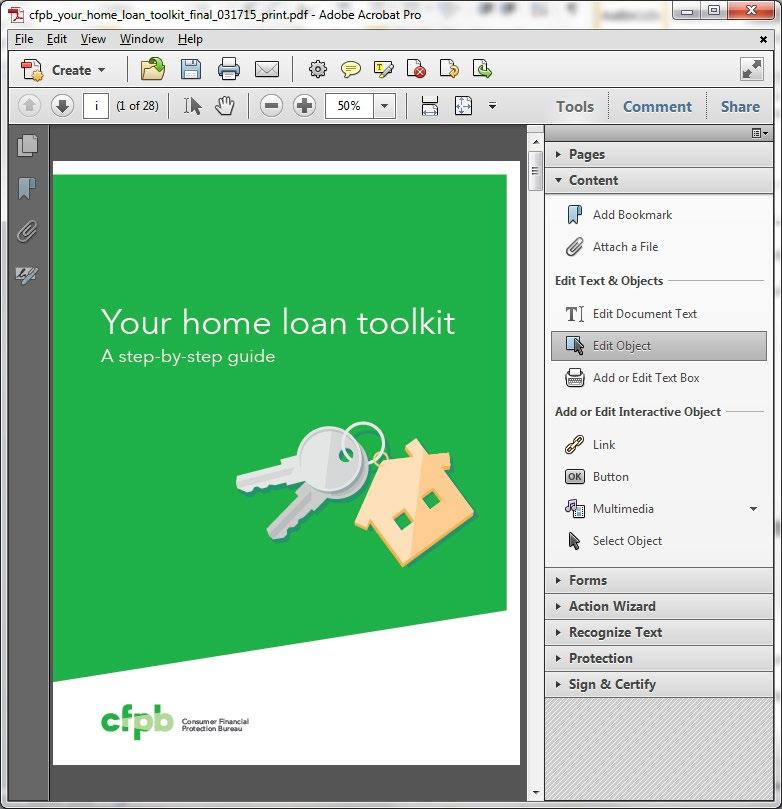 Directions for Acrobat X and Adobe Acrobat Pro A. In Adobe Acrobat X To add your logo to Your home loan toolkit: A step-by-step guide follow these steps: 1. Open the PDF 2.