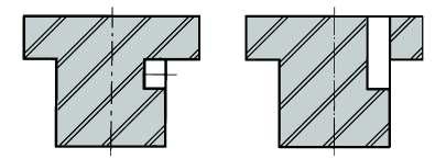 Design - run lateral undercuts (internal and external) to the top